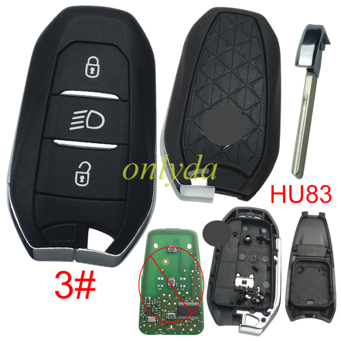 For Citroen remote key shell with DS badge, blade HU83. Pls choose the button type