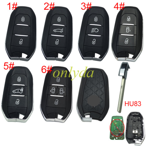 For Citroen remote key shell with DS badge, blade HU83. Pls choose the button type