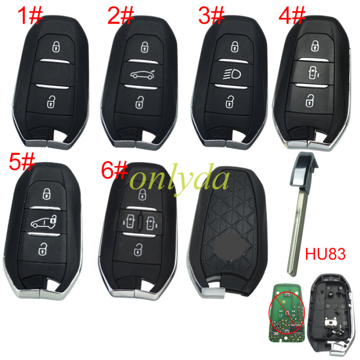 For Citroen remote key shell with DS badge, blade HU83. Pls choose the button type