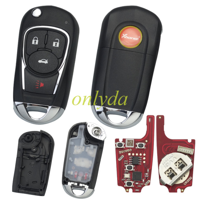 For XHORSE VVDI English Version 3+1 Buttons  XKBU02EN  Buick Style Wire Universal Remote Key   VVDI Key Tool VVDI2