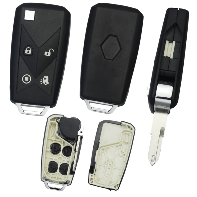 For Renault flip key shell 4 button with badge, Two-Color Overmolding craft