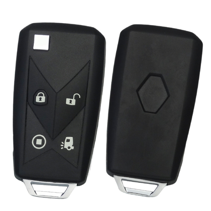 For Renault flip key shell 4 button with badge， Two-Color Overmolding craft