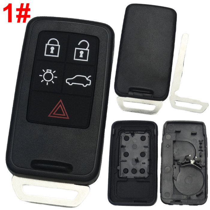 For Volvo 5+1 button remote key shell with key blade without badge