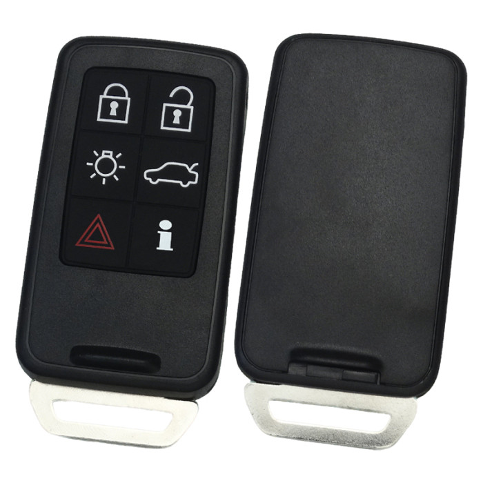 For Volvo 5+1 button remote key shell with key blade without badge