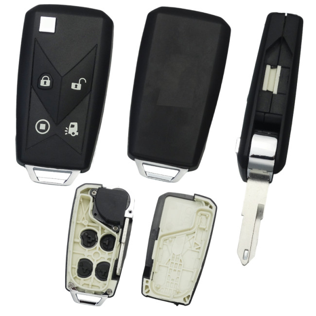 For Renault flip key shell 4 button without badge, Two-Color Overmolding crafts