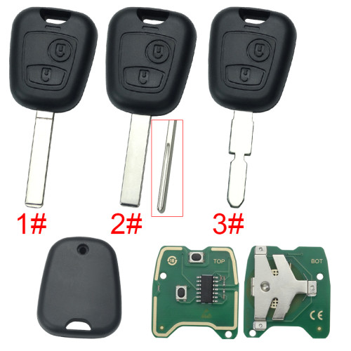 For Peugeot 107 Citroen C1 C2 C3 C4 Button Car Remote Key Fob 433MHz With ID46 Chip /4D (XT27A)