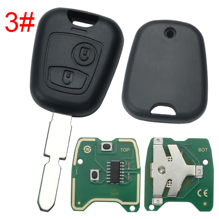 For Peugeot 107 Citroen C1 C2 C3 C4 Button Car Remote Key Fob 433MHz With ID46 Chip /4D (XT27A)