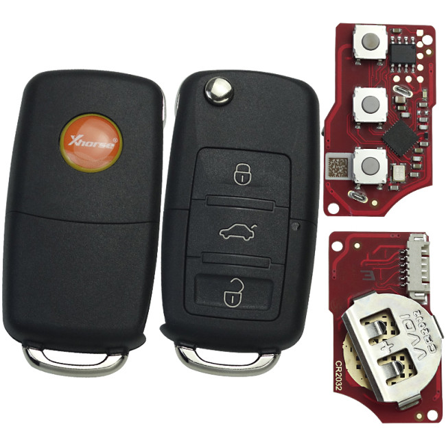 XKB520EN For Xhorse  2ndGeneration Wire Universal Remote Key Volkswagen B5 Flip 3 Buttons English