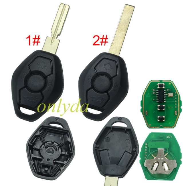 For BMW EWS Systerm 3 button remote key  with 315mhz /434mhz with Aftermarket PCF7935 chip, Pls choose model