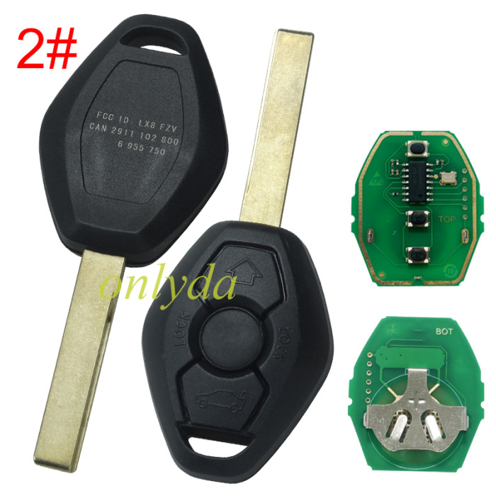 For BMW EWS Systerm 3 button remote key  with 315mhz /434mhz with Aftermarket PCF7935 chip, Pls choose model
