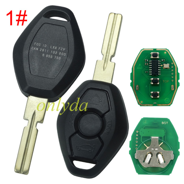 For BMW EWS Systerm 3 button remote key  with 315mhz /434mhz with Aftermarket PCF7935 chip, Pls choose model