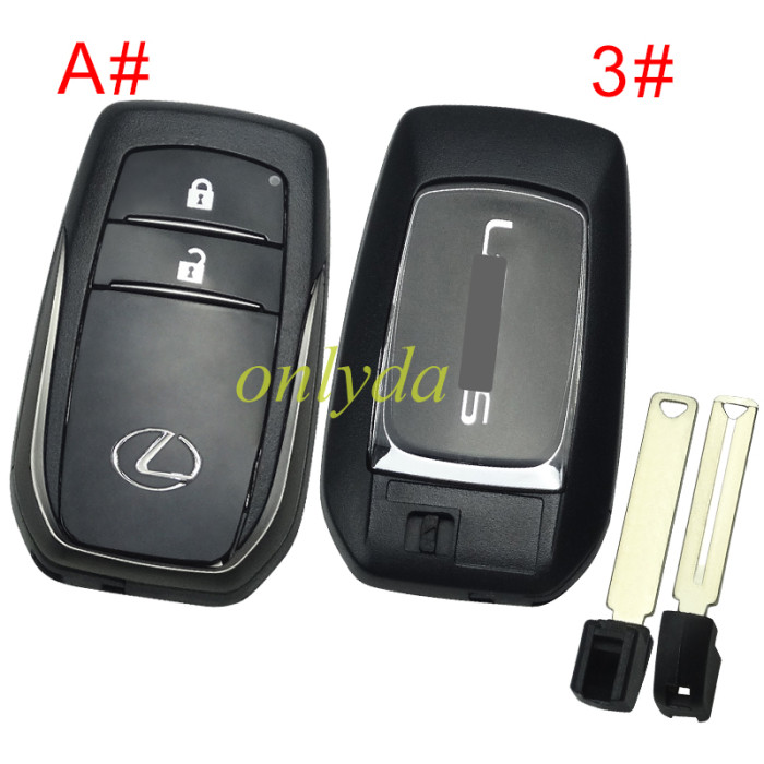 For Lexus remote key shell  with badge , the back part can choose badge,  pls choose button