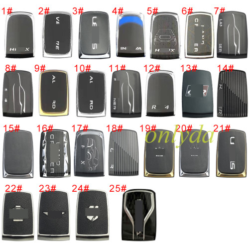 For Toyota  remote key shell with Glossy black texture cover, Front side with badge, Back side with badge place,  pls choose button  （pls leave note for the back cover part model you need)）