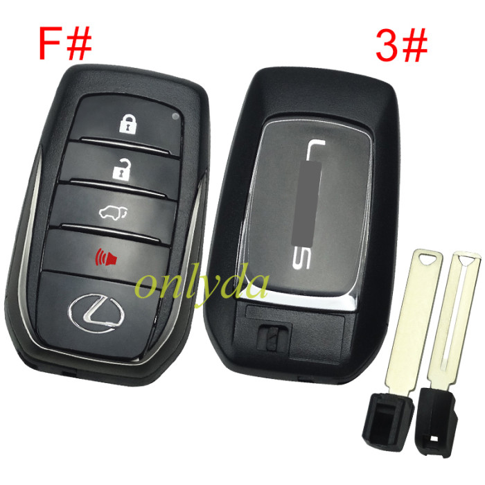 For Lexus remote key shell  with badge , the back part can choose badge,  pls choose button