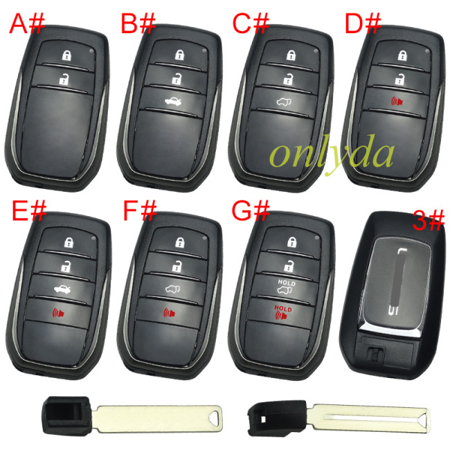 For Lexus remote key shell  with badge , the back part can choose badge,  pls choose button
