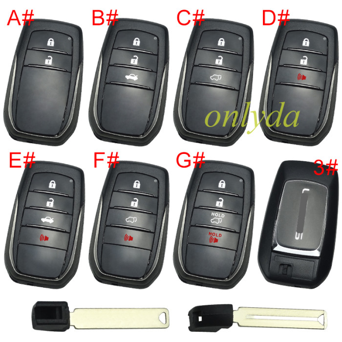 For Lexus remote key shell  with badge , the back part can choose badge,  pls choose button