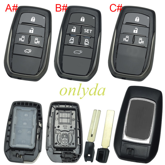 For Toyota/Lexus  remote key blank  with TOY12 blade without badge,, pls choose button model