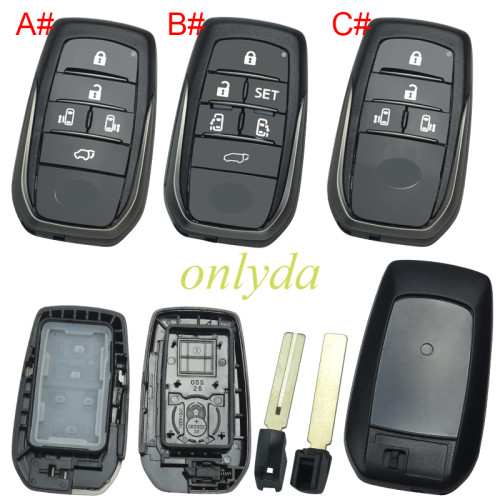 For Toyota  remote key blank  with TOY12 blade with logo,The back is a logo cover， toyota-B63F 13 types of logo back cover to choose, pls choose button model