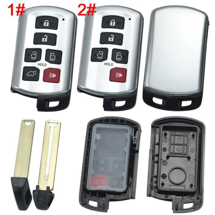 For Toyota Sienna 5+1B/5B remote key blank without badge, pls choose button