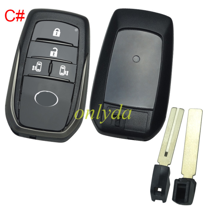 For Toyota  remote key blank  with TOY12 blade with logo,The back is a logo cover， toyota-B63F 13 types of logo back cover to choose, pls choose button model