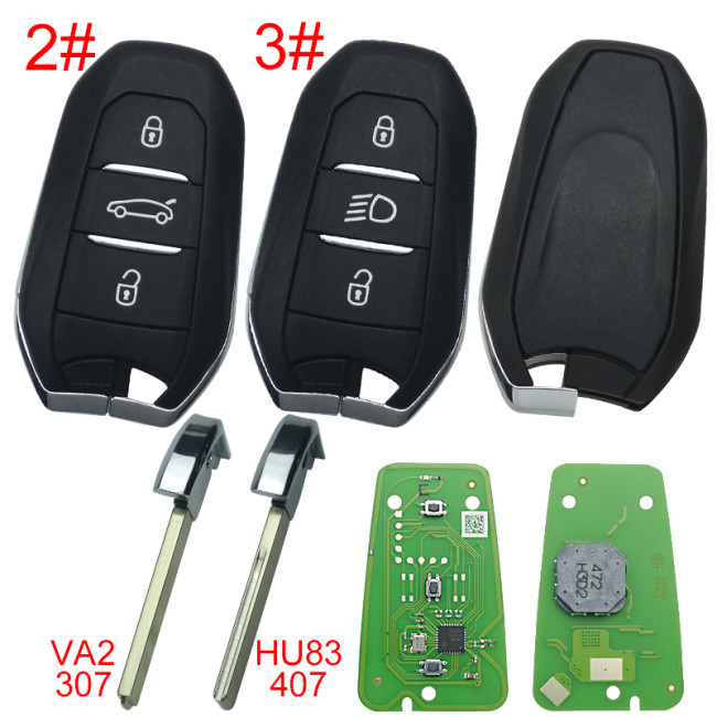 Free shipping from HK, 5pcs/lot Xhorse XZPG00EN smart remote key for Peugeot & Citroen & DS models