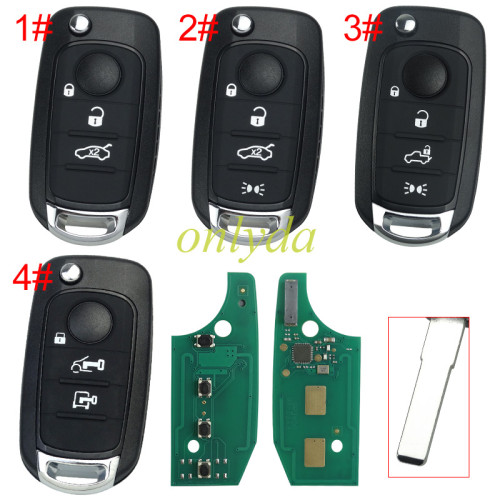 For 2016-2018 Fiat Egea 500X TIPO 4 button flip remote key 434mhz   with electronic MQB 48 chip Megamos AES 48 & SIP22   Model: I6FA, pl