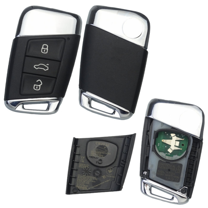 Original Skoda Superb 3V 2020 Keyless  3 button remote key 434mhz  Teramont Tiguan L，New Bora Sagitar，TAYRON， T-Cross，Polo Plus with HitagPROVAGMQB49 5C chip: NCP21A2W     PN：3V0959752H   HW:H06 SW:0600  CNC ID:HR-22390