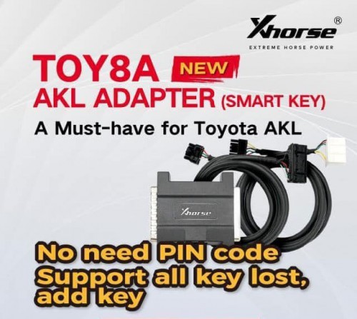 2026 New Xhorse XD8ASKGL Toyota Lexus 8A AKL Adapter for 2017-2022 All Keys Lost with VVDI Key Tool Plus/ Key Tool MIDI Bypass PIN