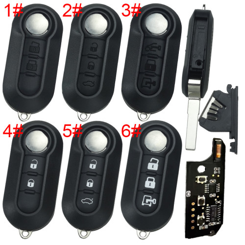 For Dodge Fiat   3 button  AES 4A NCF29A CHIP   with 433.92mhzwith SIP22 blade (Black PCB)