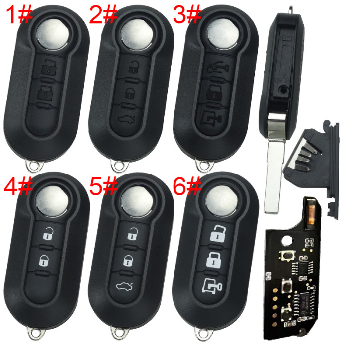 For Dodge Fiat   3 button  AES 4A NCF29A CHIP   with 433.92mhzwith SIP22 blade (Black PCB)