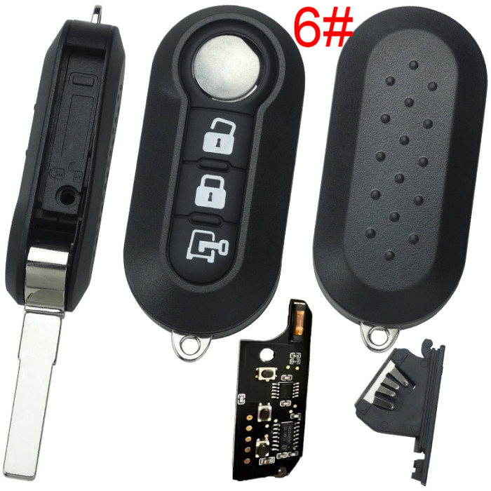 For Dodge Fiat   3 button  AES 4A NCF29A CHIP   with 433.92mhzwith SIP22 blade (Black PCB)