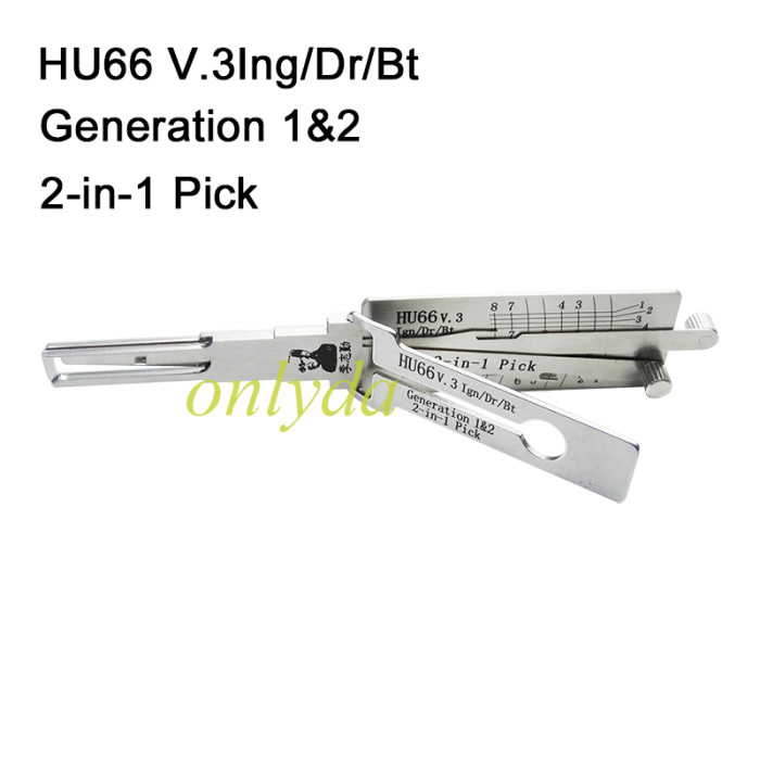 VW,Seat,Skoda 3 In 1 HU66 3-IN-1 Lock pick 8cut, for ignition lock, door lock, and decoder, used for VW series，Audi series，Porsche series