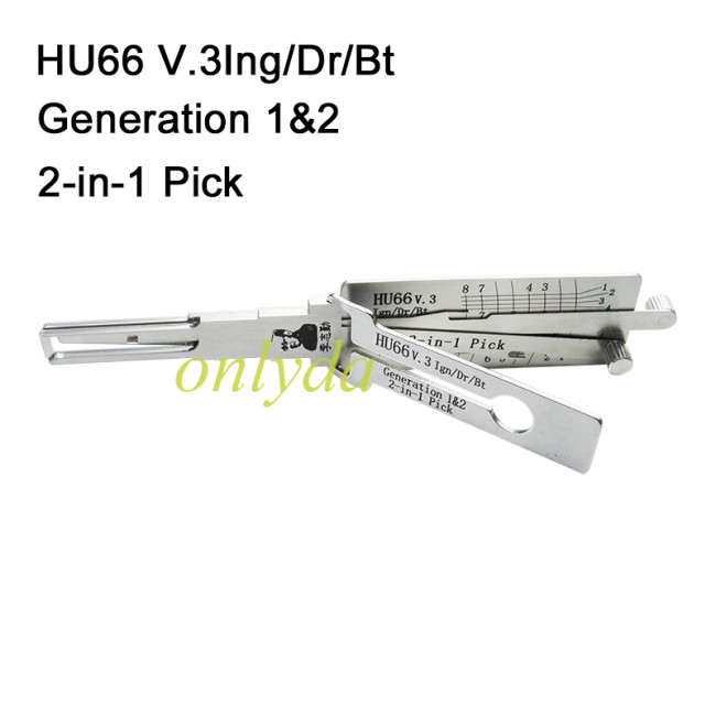 VW,Seat,Skoda 3 In 1 HU66 3-IN-1 Lock pick 8cut, for ignition lock, door lock, and decoder, used for VW series,Audi series,Porsche series