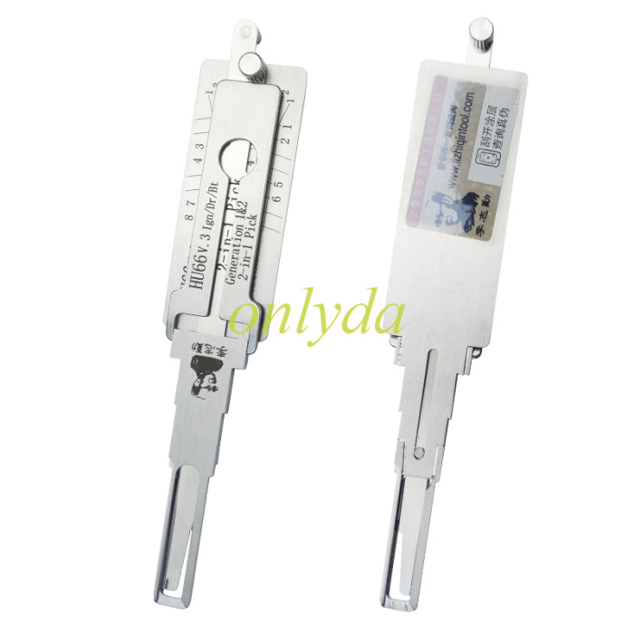 VW,Seat,Skoda 3 In 1 HU66 3-IN-1 Lock pick 8cut, for ignition lock, door lock, and decoder, used for VW series，Audi series，Porsche series