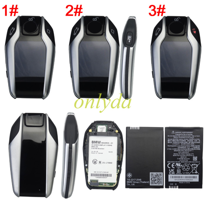 original BMW 7-Series original Smart Keyless 3 B/3+1B （P）Remote key Display screen  315Mhz /434mhz ID49 NCF297xVTT chip HITAG Pro