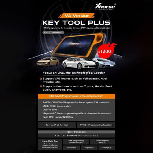Xhorse VVDI Key Tool Plus Pad VA Version Specific for VAG Car Models with MQB48 License