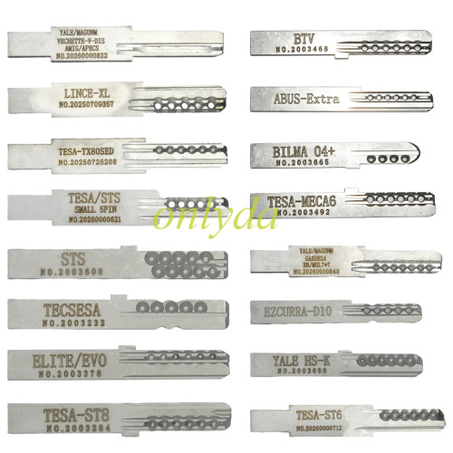 Civilian lock pick set, aluminum foil tools, 16 pieces in total a set