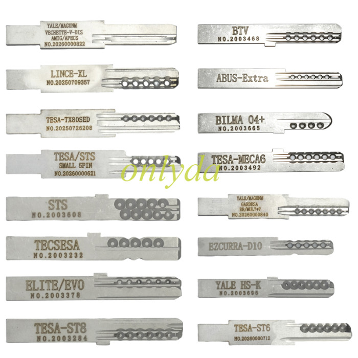 Civilian lock pick set, aluminum foil tools, 16 pieces in total a set