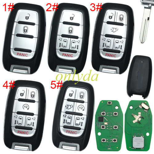 For Chrysler Keyless remote key with 434mhz with PCF7939M/HITAGAES/4A CHIP FCCID:M3N-97395900 P/N:68217832AC, 68217832AB 2017-2020 CRYSLER PACIFICA