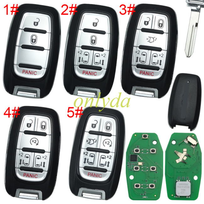 For Chrysler Keyless remote key with 434mhz with PCF7939M/HITAGAES/4A CHIP FCCID:M3N-97395900 P/N:68217832AC, 68217832AB 2017-2020 CRYSLER PACIFICA