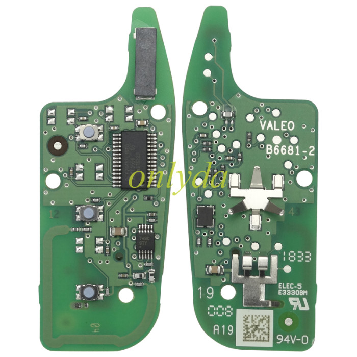 original Ford Fiesta/Focus 3button remote with 434mhz with ID49 Hitag chip OE: H1BT- 15K601-BA for 2015+ Everest Escort H1BT15K601BA，A08TBB