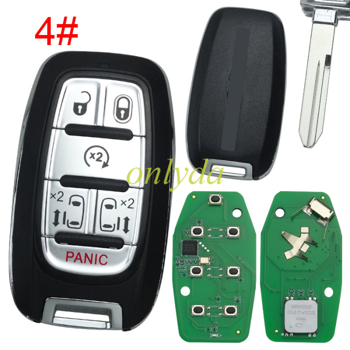 For Chrysler Keyless remote key with 434mhz with PCF7939M/HITAGAES/4A CHIP FCCID:M3N-97395900 P/N:68217832AC, 68217832AB 2017-2020 CRYSLER PACIFICA