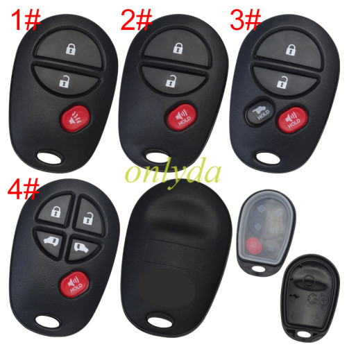 For Toyota  remote key shell with original Toyota badge， pls choose button model