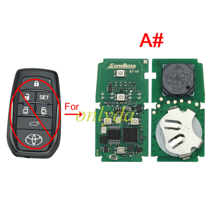 Eoneboss ET-10 universal key  for Toyota 5/6 button, ONLY PCB, Pls choose button