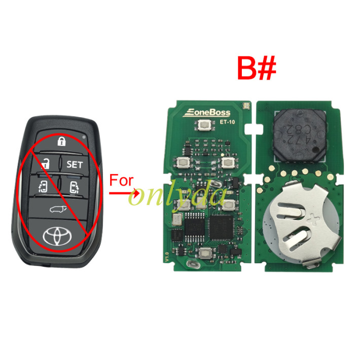 Eoneboss ET-10 universal key  for Toyota 5/6 button, ONLY PCB, Pls choose button