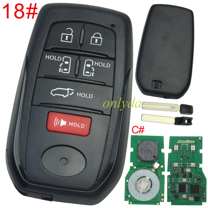 Eoneboss ET-08 universal key  for Toyota, Pls choose button