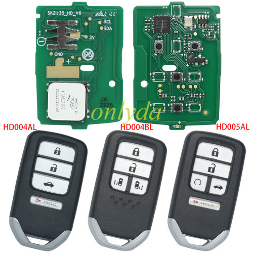 Free shipping from HK,AUTEL IKEYHD004AL /Autel-IKEYHD004BL/Autel-IKEYHD005AL Honda 4 Buttons Universal Smart Key 5pcs/lot