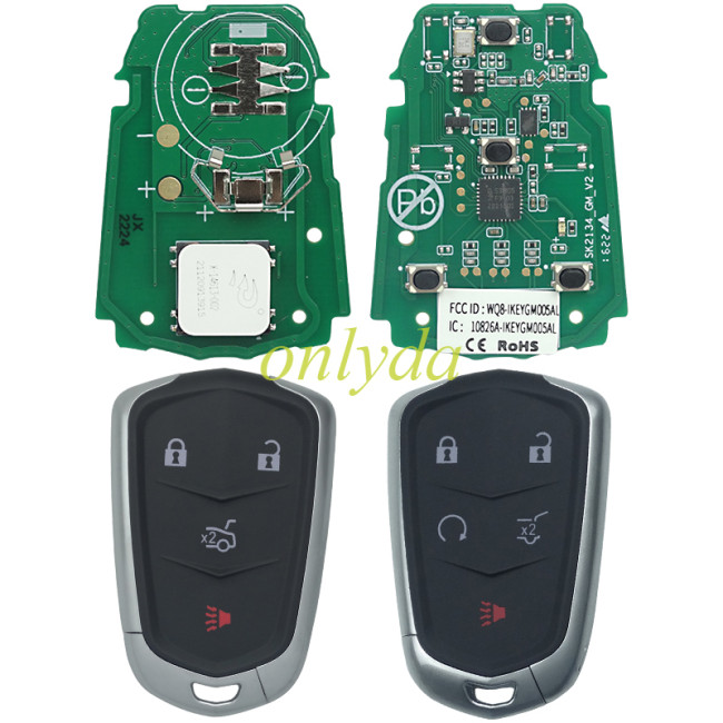 Free shipping from HK,AUTEL IKEYGM004AL GM Cadillac 4/5 Buttons Universal Smart Key 5pcs/lot