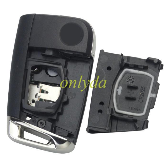 Genuine OEM remote key 3-button,434MHz, MQB49/5C chip, keyless-go smart remote flip key for Tiguan, Golf, T-Roc, Tayron (2016-2024). FCCID:5G6959752BL