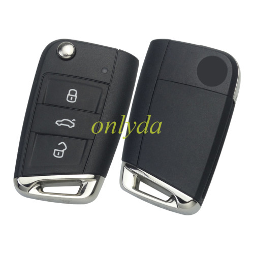Genuine OEM remote key 3-button,434MHz, MQB49/5C chip, keyless-go smart remote flip key for Tiguan, Golf, T-Roc, Tayron (2016-2024). FCCID:5G6959752BL